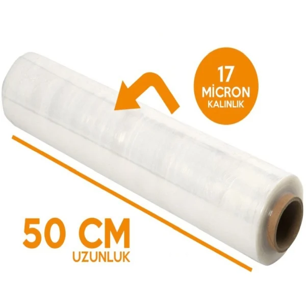 Palet Streç Film 17 Mikron 50 cm 2.2 kg 200 Metre