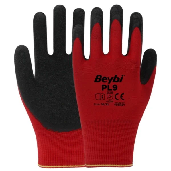 Beybi PL 9 Desenli Lateks Kaplı Örgü Polyester Eldiven