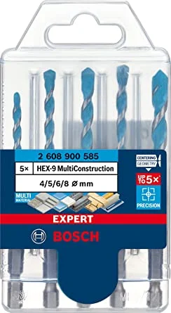 Bosch 5 Parça HEX-9 Altıgen Şaftlı Çok Amaçlı Matkap Ucu Seti