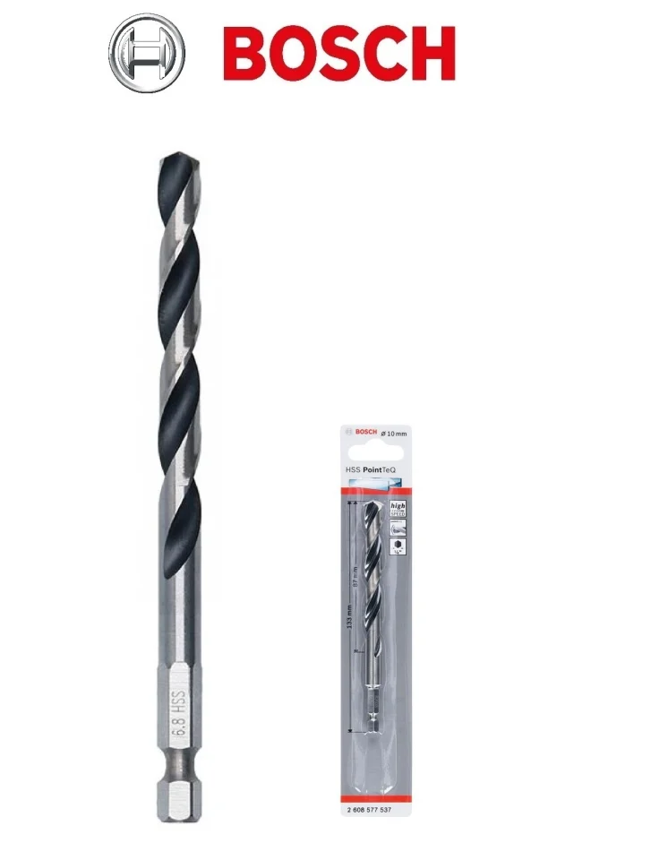 Bosch 8mm HSS PointTeQ 1/4inç Altıgen Şaftlı Metal Matkap Ucu