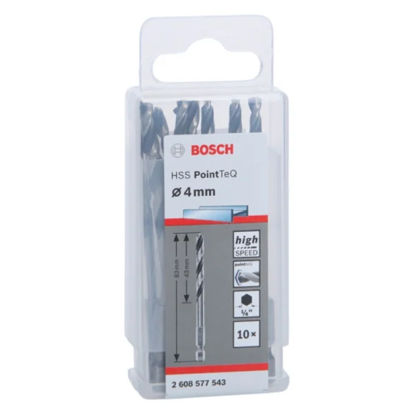 Bosch HSSPointTeQ HEX Metal Matkap Ucu 4.0mm 10 Lu