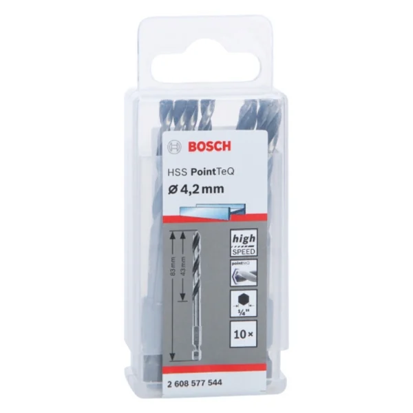 Bosch HSSPointTeQ HEX Metal Matkap Ucu 4.2mm 10 Lu