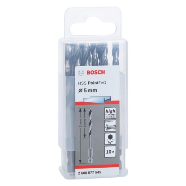 Bosch HSSPointTeQ HEX Metal Matkap Ucu 5.0mm 10 Lu