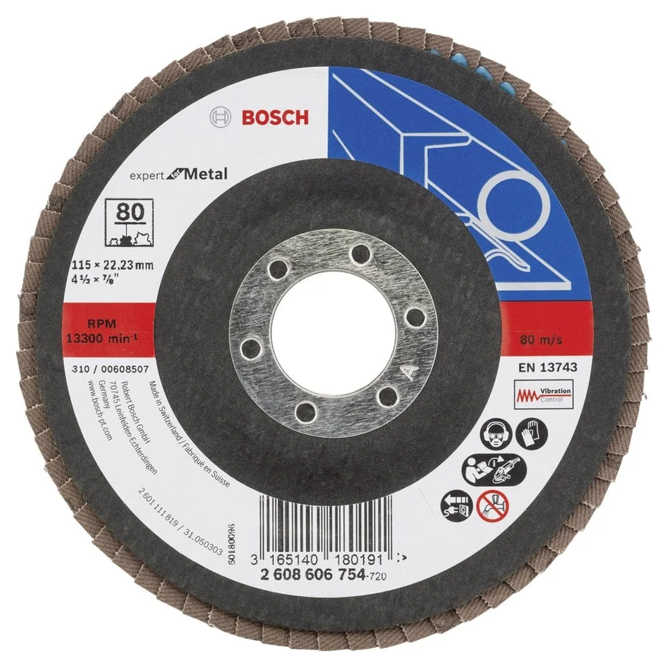 Bosch EXM 115 mm 80 K Flap Disk Metal 2608606754