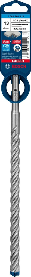 Bosch 13mm x 265mm Duvar SDS-plus-7X Kırıcı Delici Ucu