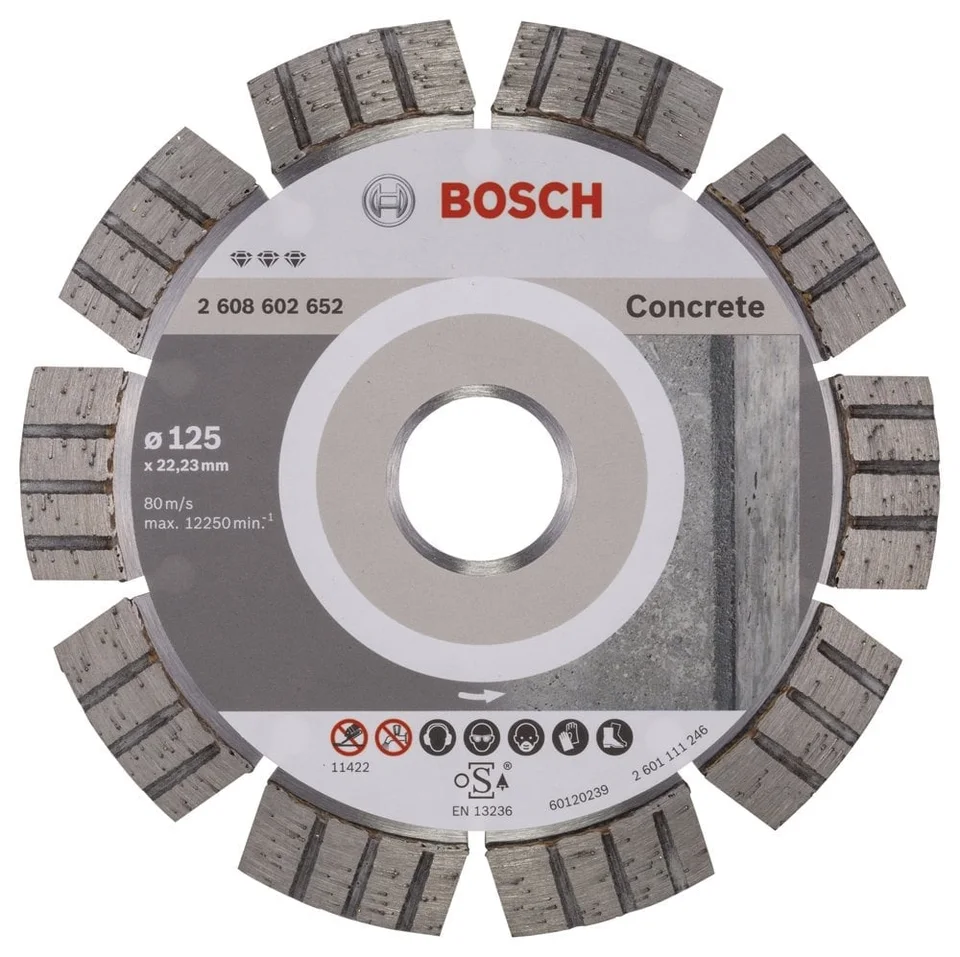 Bosch 125mm x 22.23mm x 2.2mm Beton Türleri İçin Elmas Kesme Bıça