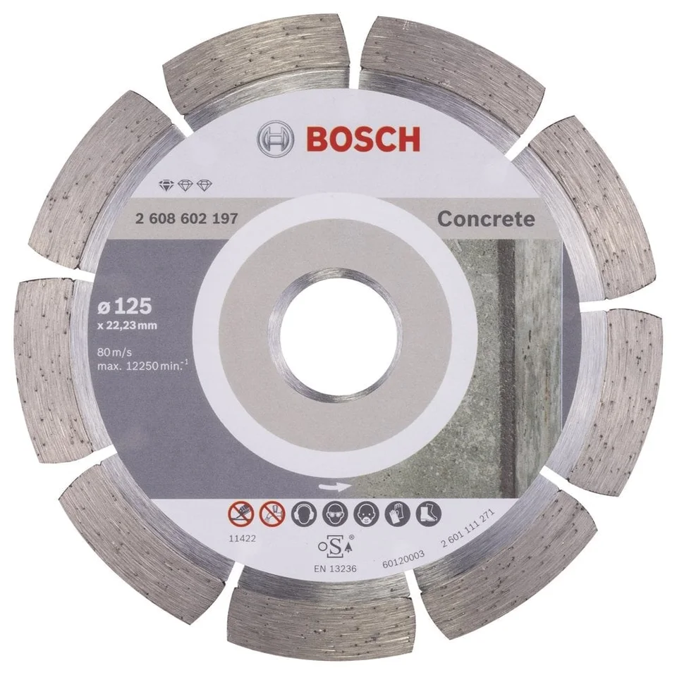Bosch 125mm x 22.23mm x 1.6mm Beton Zeminler İçin Elmas Kesme Bıç