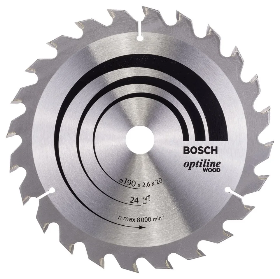 Bosch 190mm x 20mm Tüm Ahşap Türleri İçin Daire Testere Bıçağı