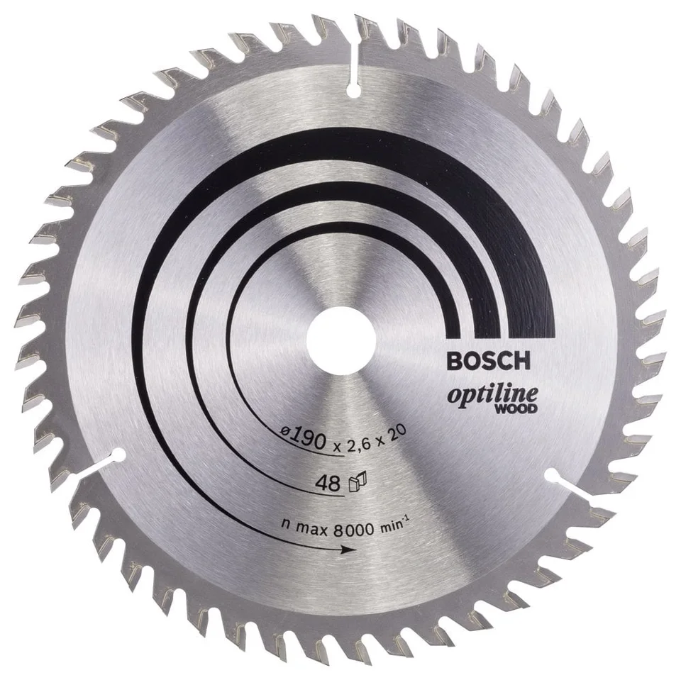Bosch 190mm x 20mm Tüm Ahşap Türleri İçin Daire Testere Bıçağı