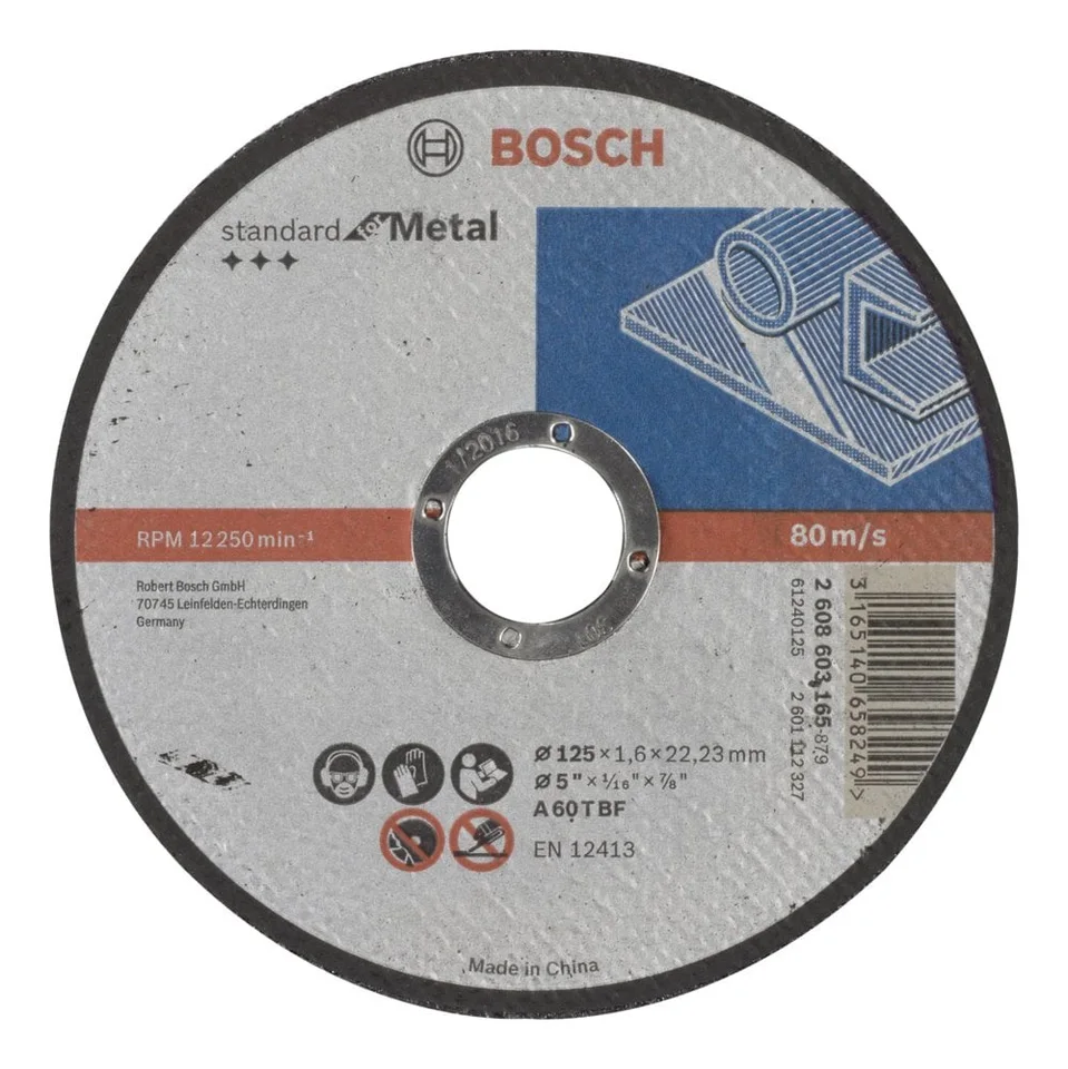 Bosch 2608603165 125mm x 22.23mm x 1.6mm Düz Metal Kesme Diski