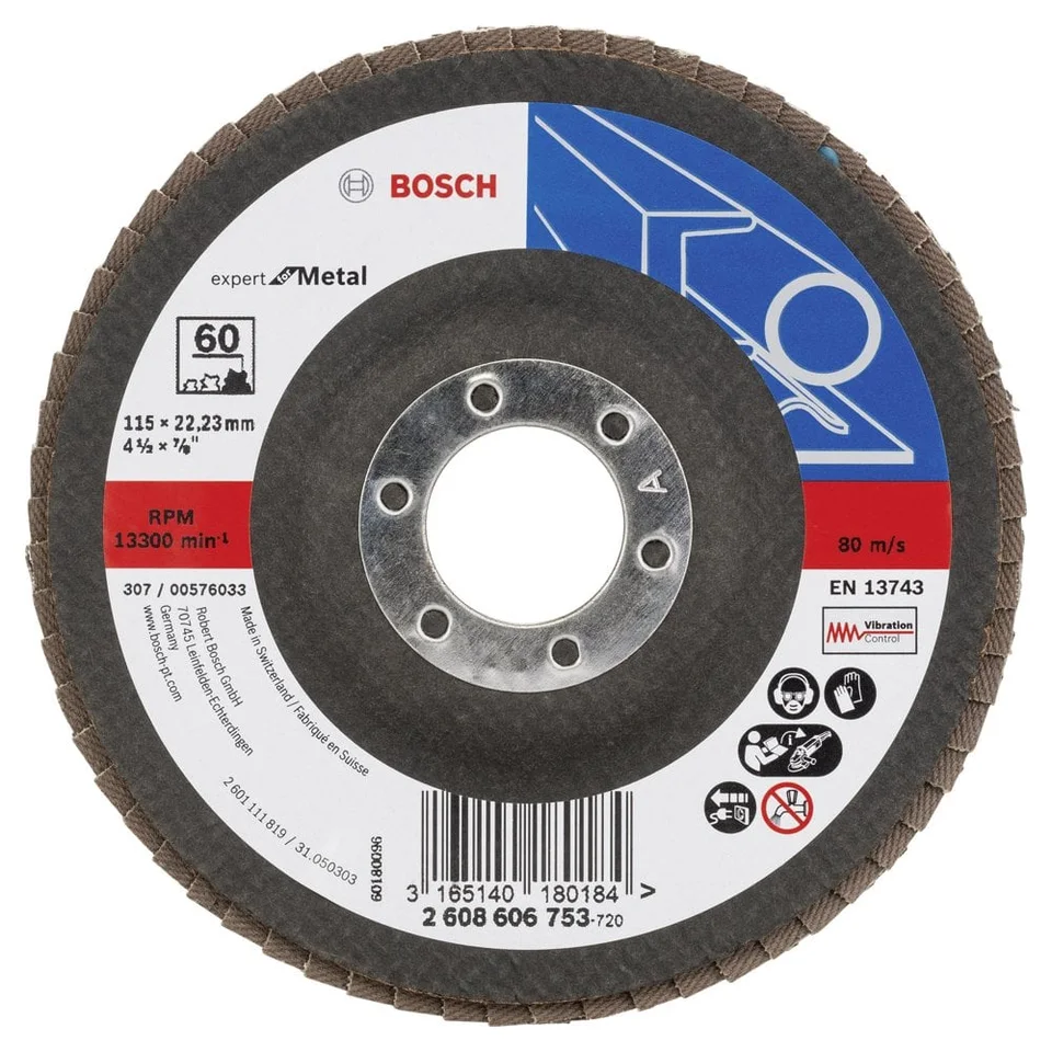 Bosch Metal Flap Disk 115 mm 60 K Expert 2608606753