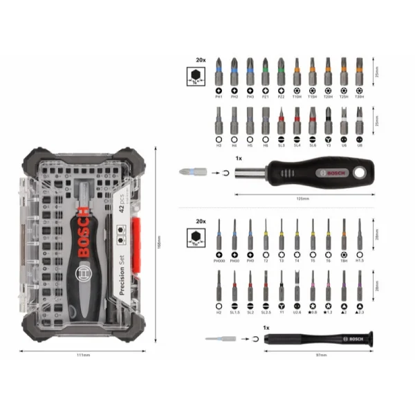 Bosch 42 Parça Hassas Vidalama Ucu Seti 2607002835