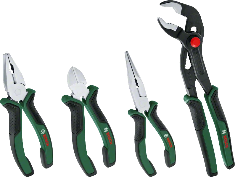 Bosch Pense Seti 4 Parça (Kargaburnu,Yan Keski,Pense,Boru Anahtr.