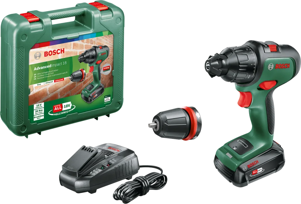 Bosch AdvancedImpact 18 Tek Akülü Darbeli Delme Vidalama Makinesi 18V  (1 x 2,5 Ah) + Şarj Cihazı AL 1830 CV