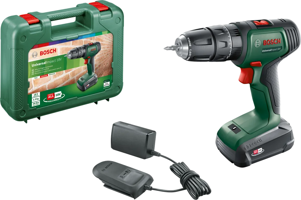 Bosch UniversalImpact 18 Tek Akülü Darbeli Delme Vidalama Makinesi (1 x 1,5Ah)