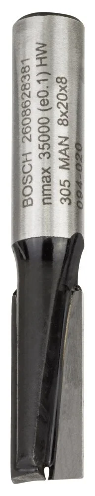 Bosch - Standard Seri Ahşap İçin Çift Oluklu, Sert Metal Düz Freze Ucu 8*8*51 mm