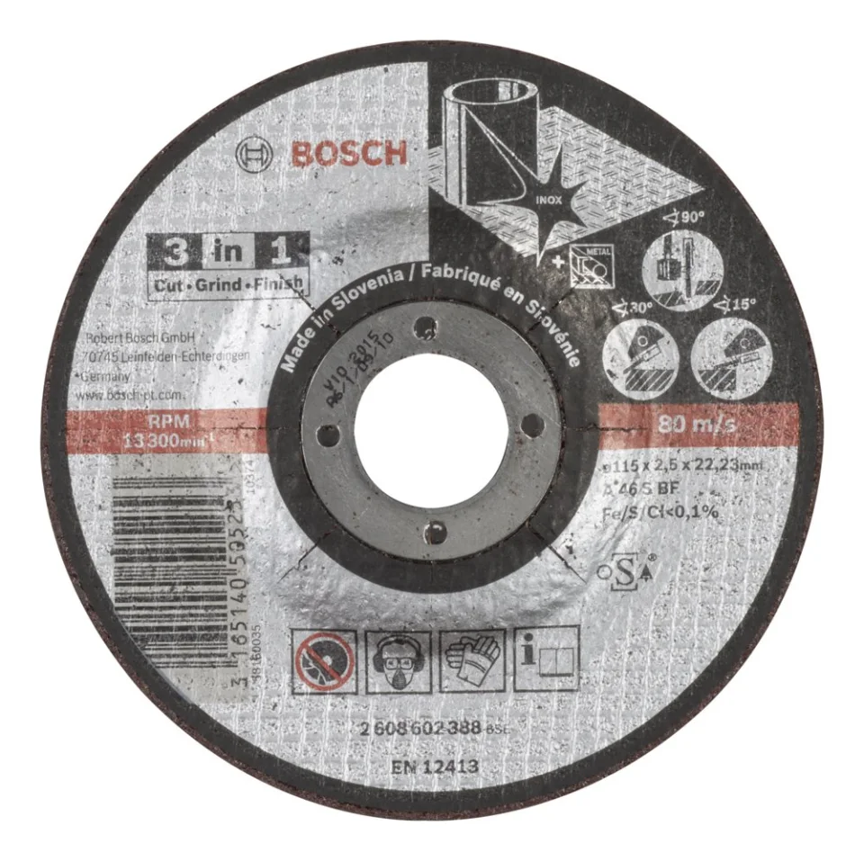 Bosch - 115*2,5 mm Kesme, Taşlama, Son Perdah 3in1 Disk