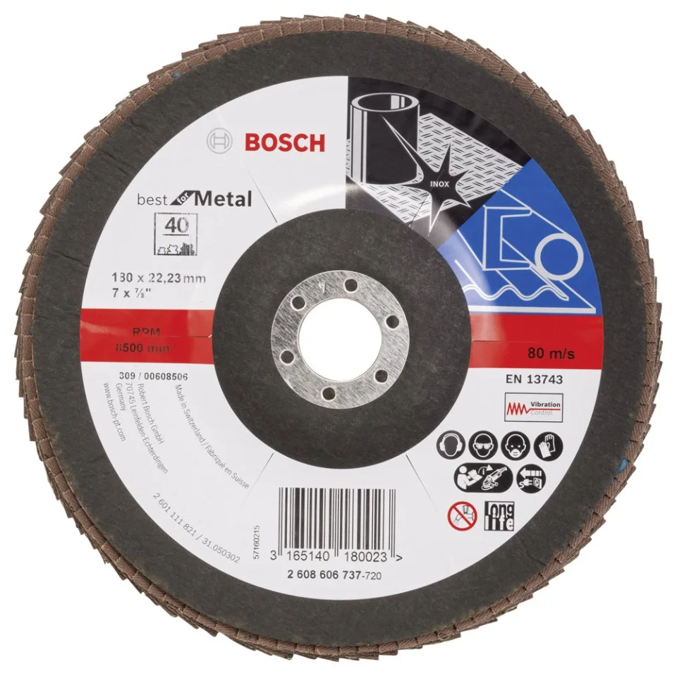 Bosch - 180 mm 40 Kum Best Serisi Metal Flap Disk