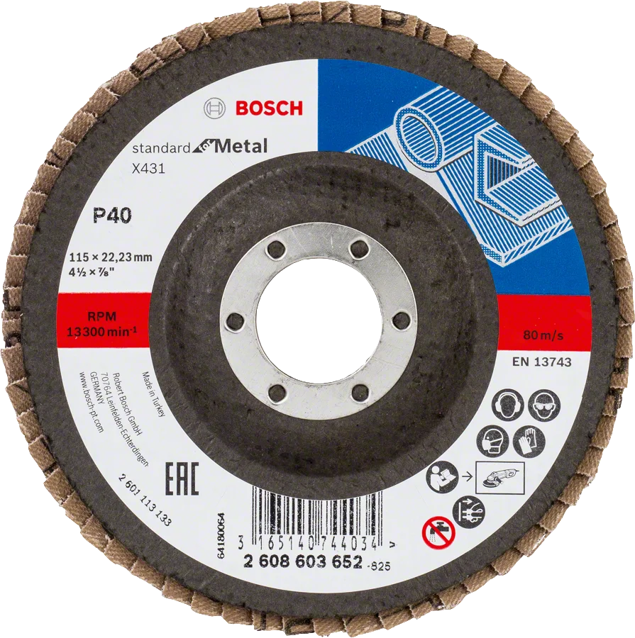 Bosch - 115 mm 40 Kum Standard Seri AlOX Flap Disk