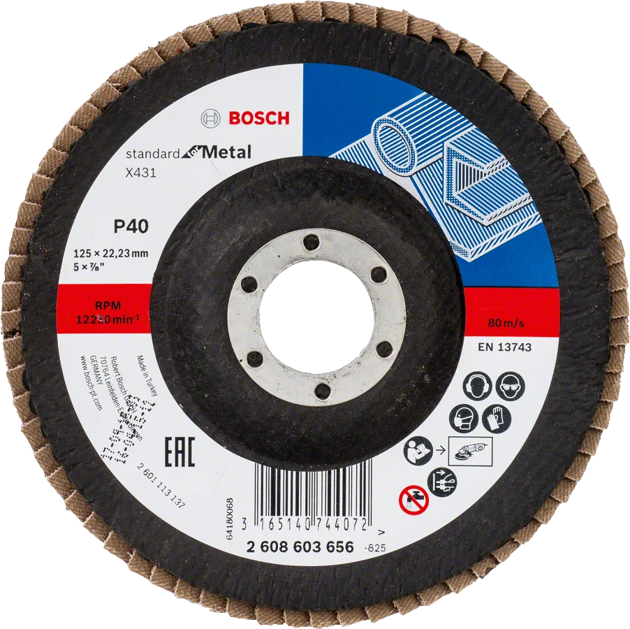 Bosch - 125 mm 40 Kum Standard Seri AlOX Flap Disk