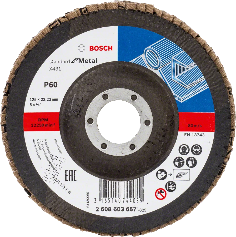 Bosch - 125 mm 60 Kum Standard Seri AlOX Flap Disk