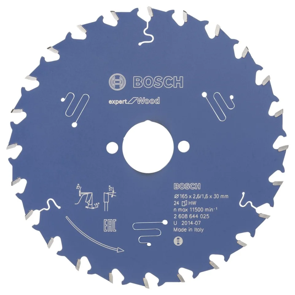 Bosch - Expert Serisi Ahşap için Daire Testere Bıçağı 165*30 mm 24 Diş