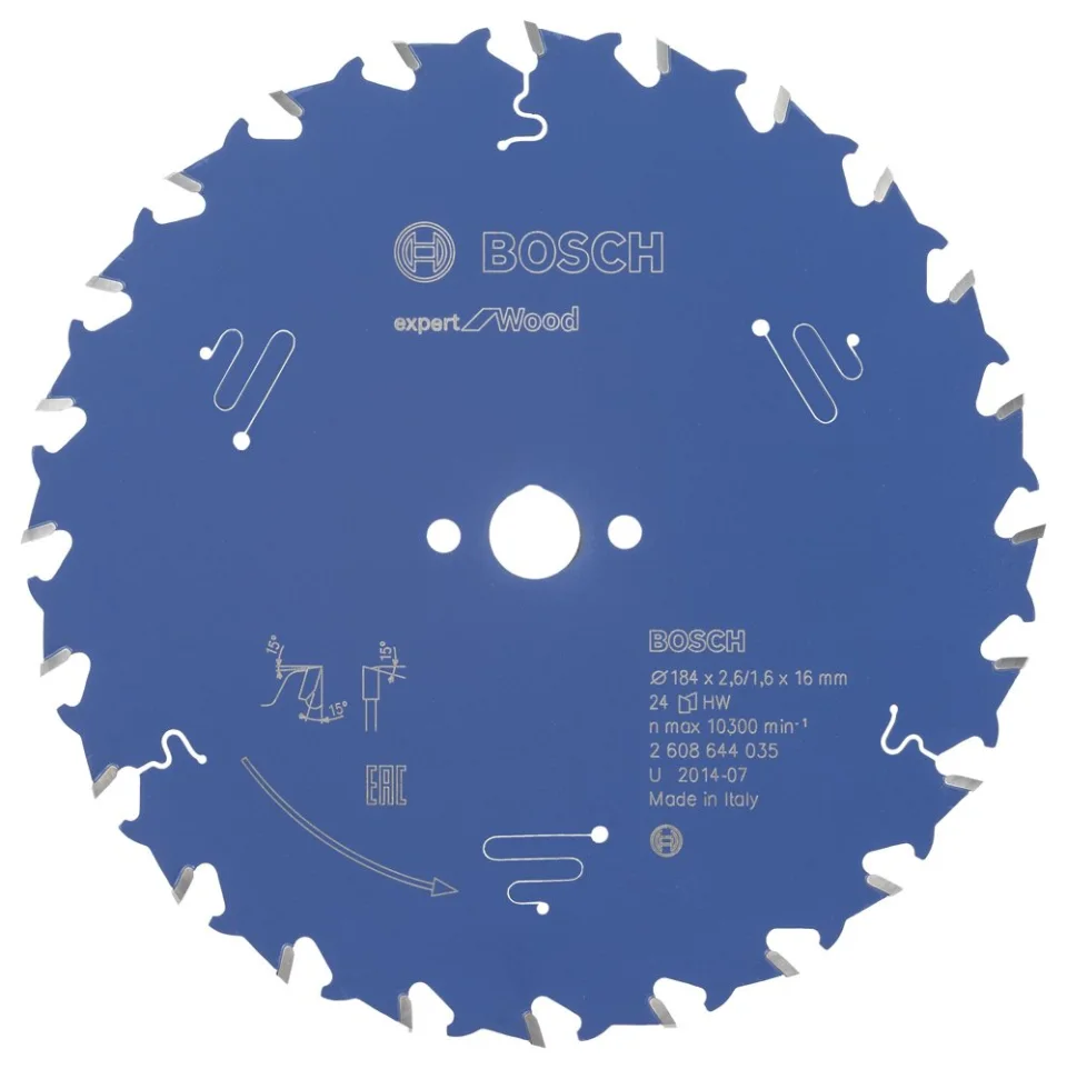 Bosch - Expert Serisi Ahşap için Daire Testere Bıçağı 184*16 mm 24 Diş