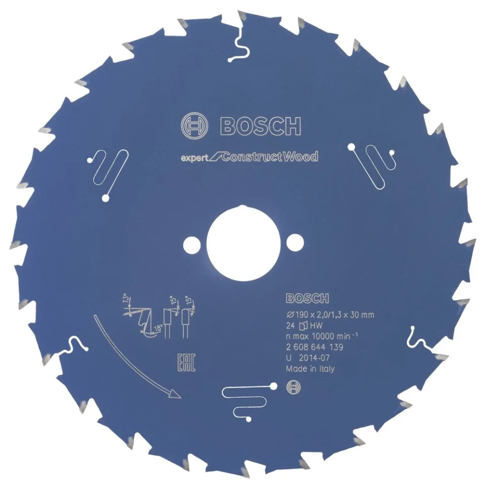 Bosch - Expert Serisi İnşaat Ahşabı için Daire Testere Bıçağı 190*30 mm 24 Diş
