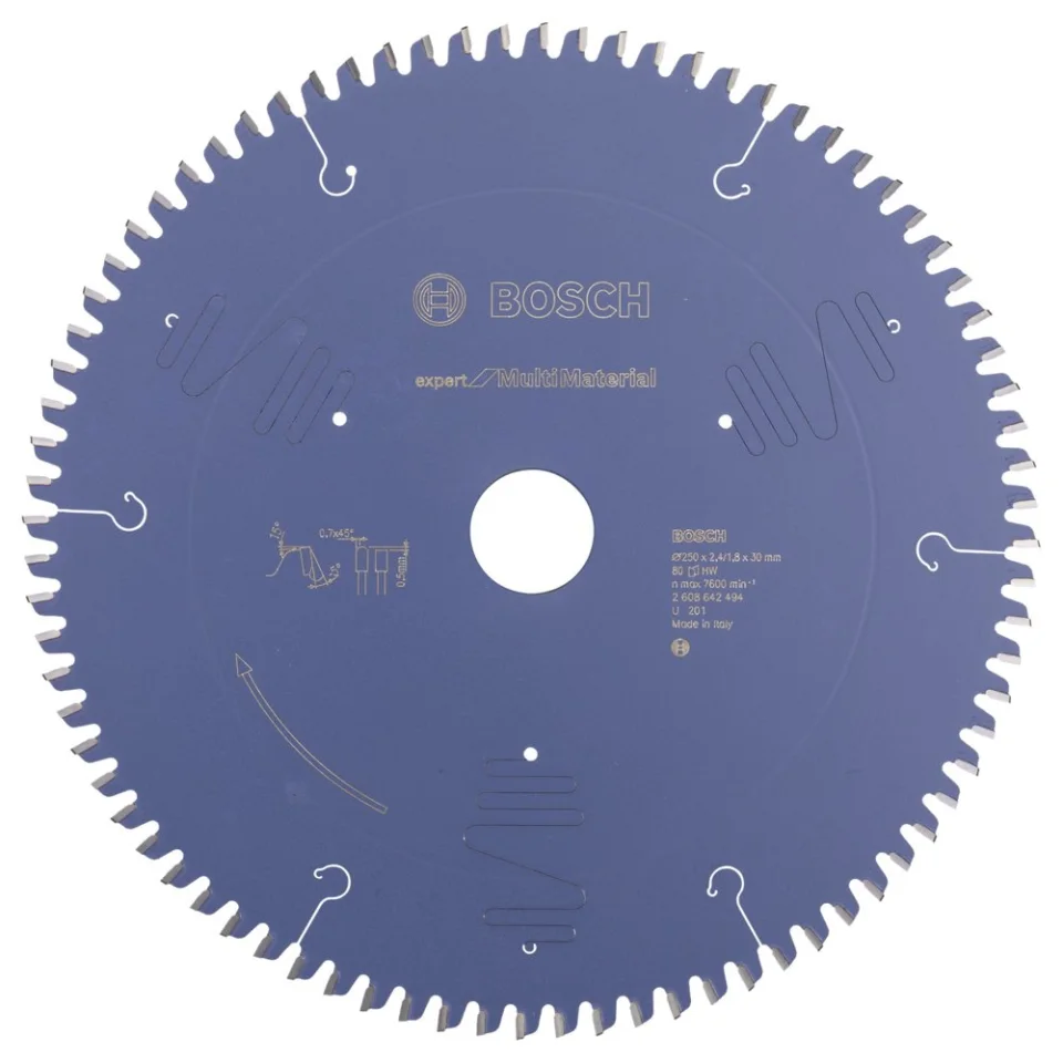 Bosch - Expert Serisi Çoklu Malzeme için Daire Testere Bıçağı 250*30 mm 80 Diş