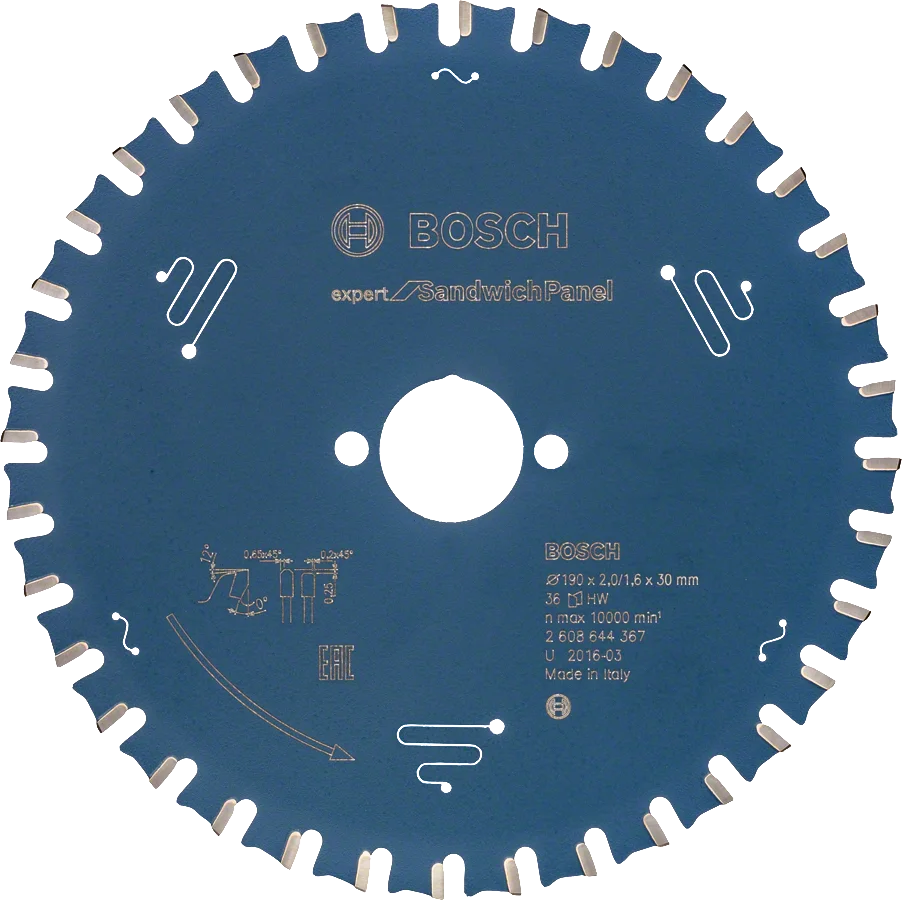 Bosch - Expert Serisi Sandviç Panel için Daire Testere Bıçağı 190*30 mm 36 Diş