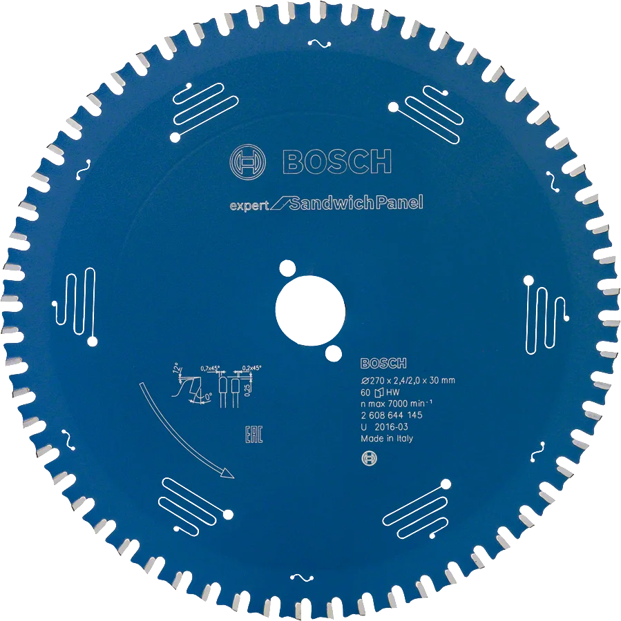 Bosch - Expert Serisi Çelik Levhalı Sandviç Panelleri için Daire Testere Bıçağı 270*30 mm 60 Diş