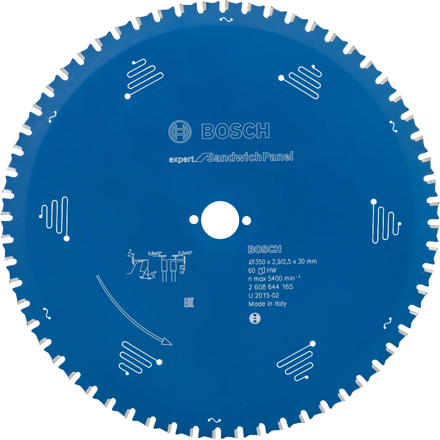 Bosch - Expert Serisi Çelik Levhalı Sandviç Panelleri için Daire Testere Bıçağı 350*30 mm 60 Diş