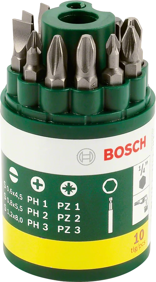 Bosch - 10 Parça Vidalama Ucu Seti (PH+PZ+S)