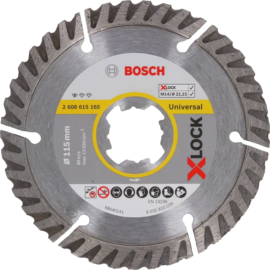 Bosch - X-LOCK - Standard Seri Genel Yapı Malzemeleri İçin Elmas Kesme Diski 115 mm