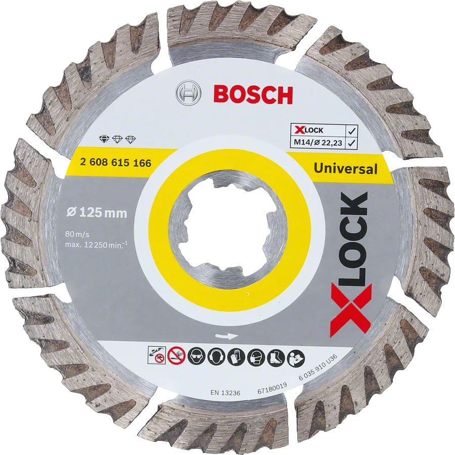 Bosch - X-LOCK - Standard Seri Genel Yapı Malzemeleri İçin Elmas Kesme Diski 125 mm