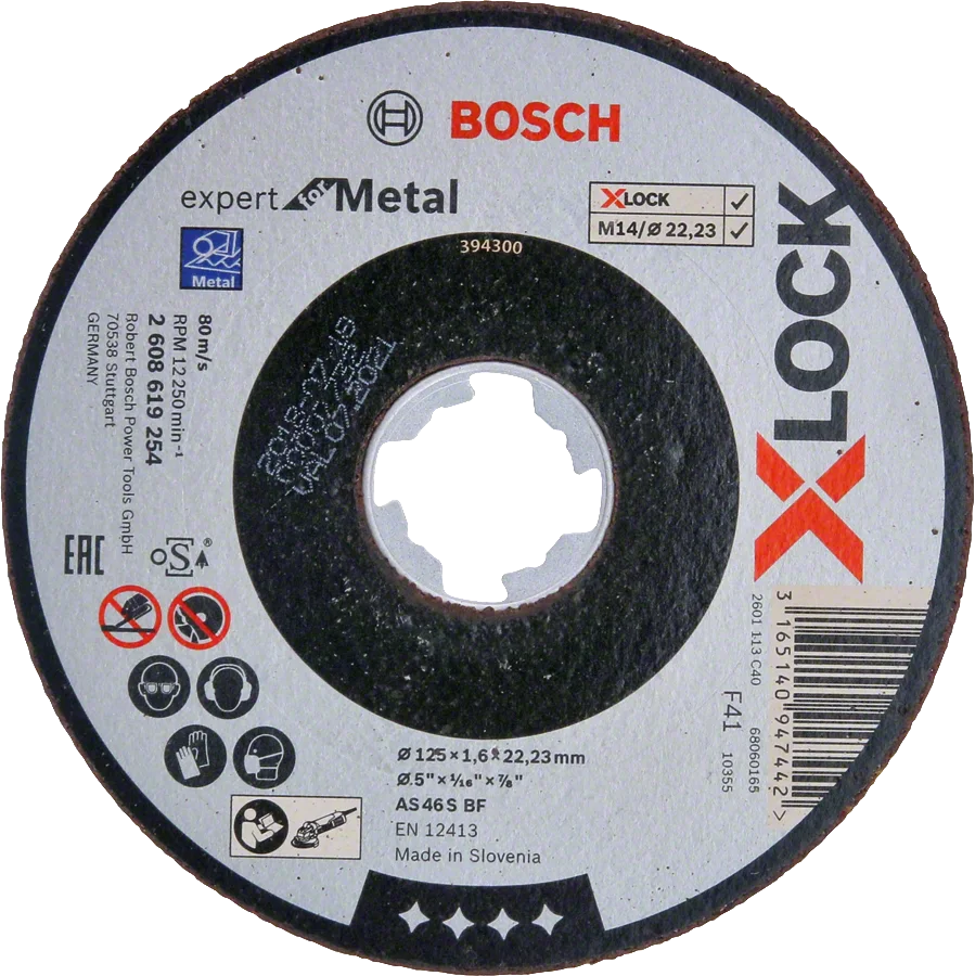 Bosch - X-LOCK - 125*1,6 mm Expert Serisi Düz Metal Kesme Diski (Taş)