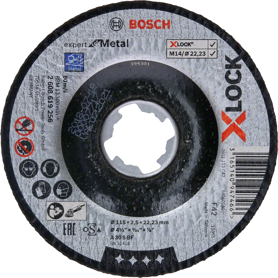 Bosch - X-LOCK - 115*2,5 mm Expert Serisi Bombeli Metal Kesme Diski (Taş)
