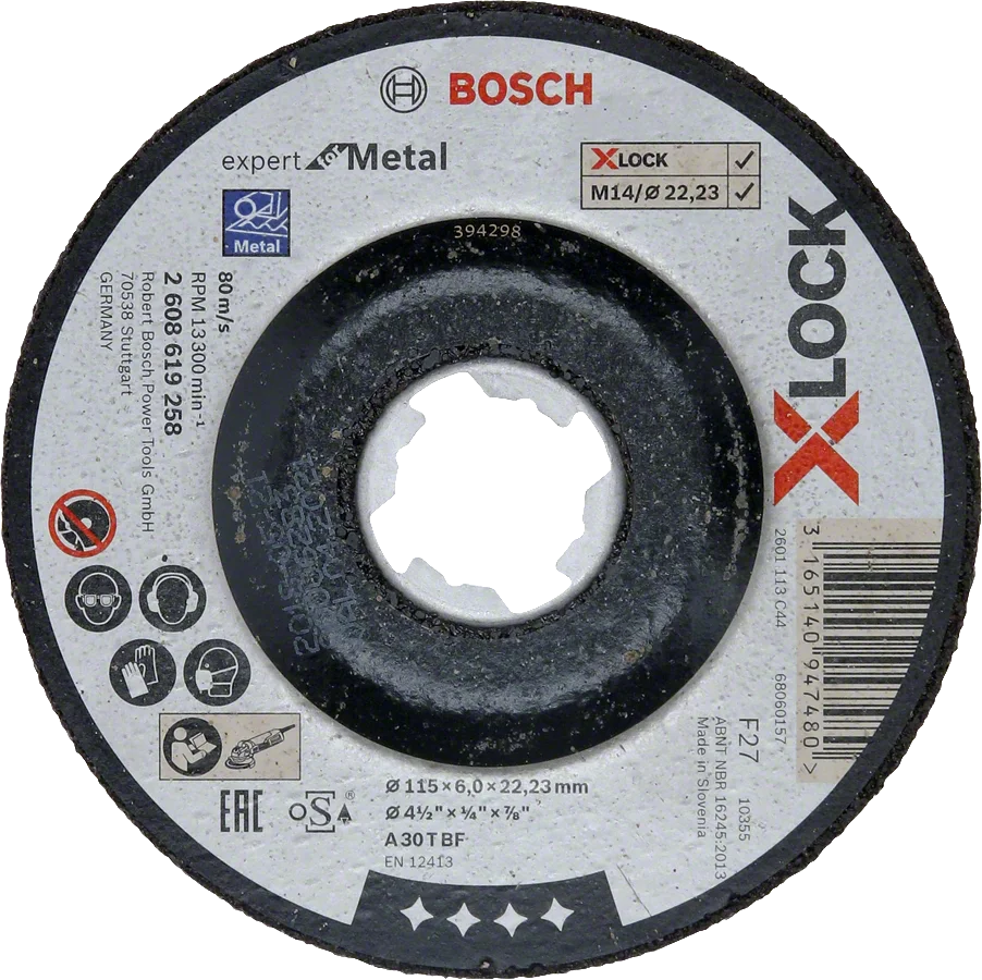 Bosch - X-LOCK - 115*6,0 mm Expert Serisi Bombeli Metal Taşlama Diski (Taş)