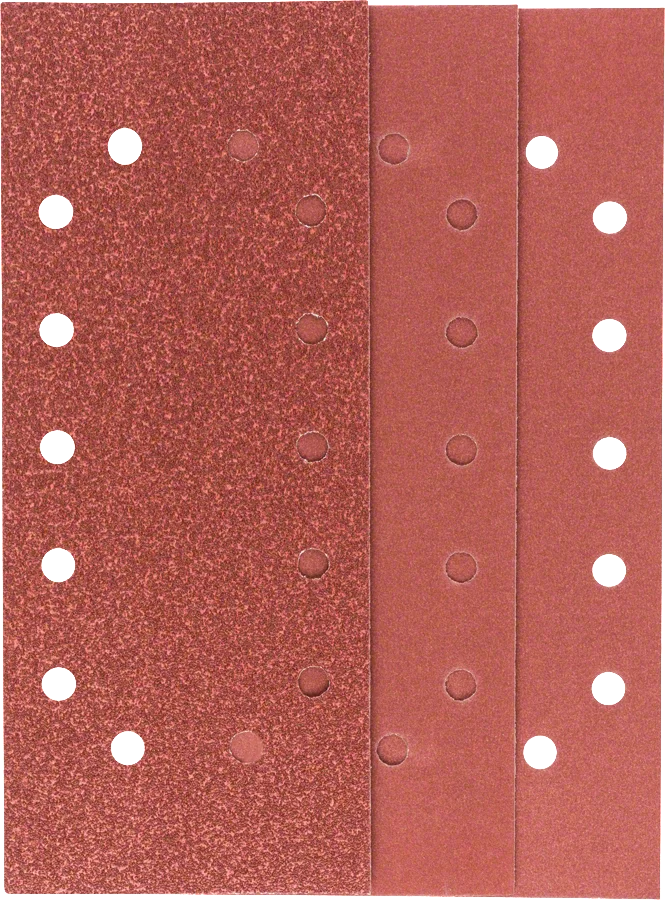 Bosch - Titreşimli Zımpara Kağıdı 10'lu Set, 115 x 280 mm 60/120/180 Kum 14 Delik
