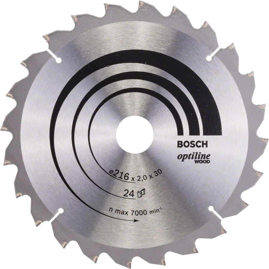 Bosch - Optiline Serisi Ahşap için Daire Testere Bıçağı B 216x30 mm-24 Diş