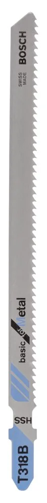 Bosch - Ekonomik Seri Metal İçin T 318 B Dekupaj Testeresi Bıçağı - 5'Li Paket