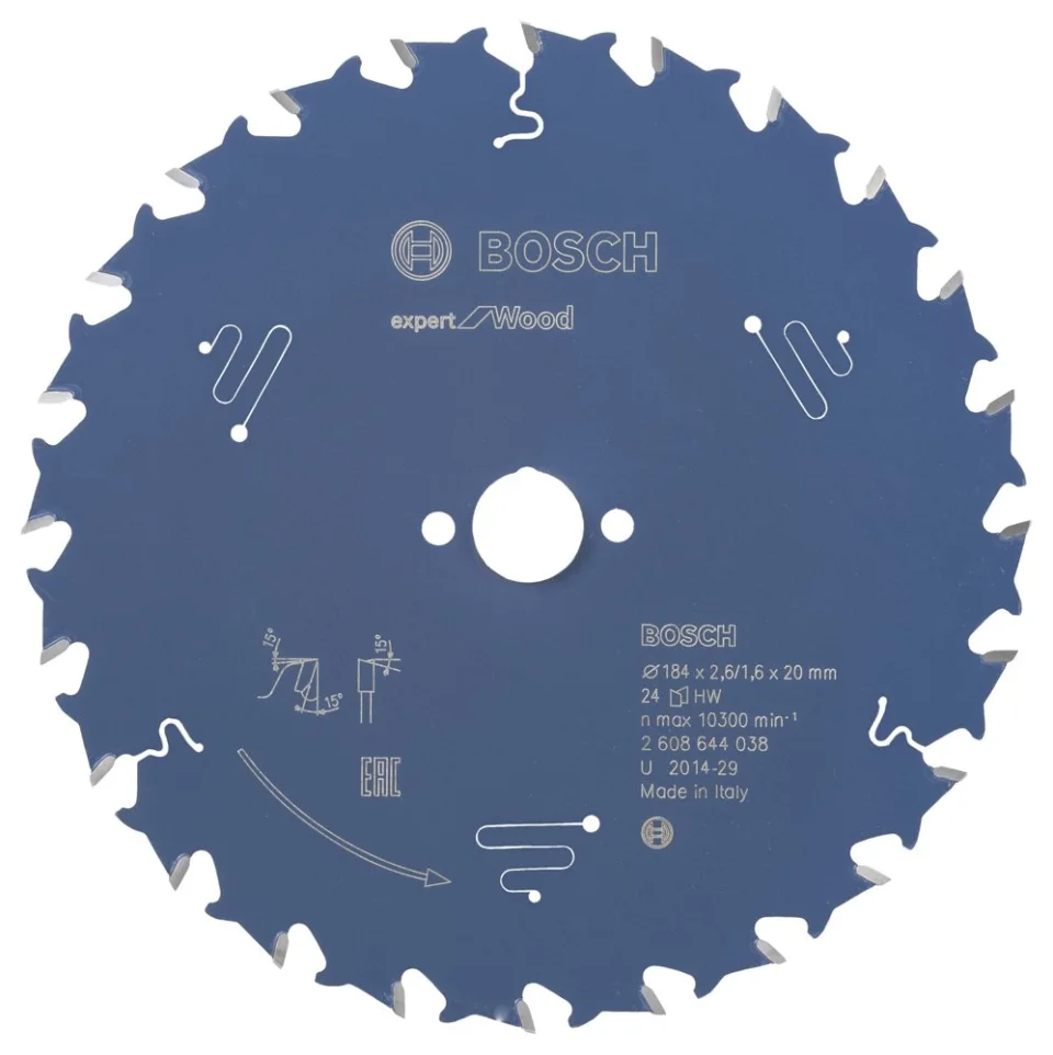 Bosch - Expert Serisi Ahşap için Daire Testere Bıçağı 184*20 mm 24 Diş