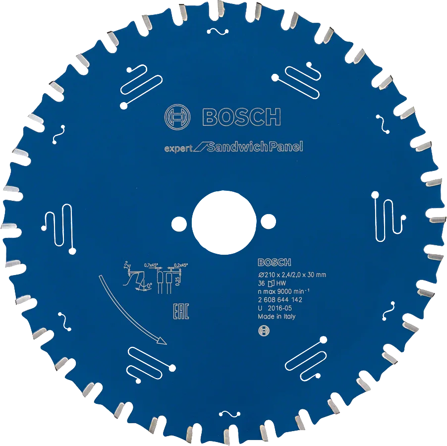 Bosch - Expert Serisi Çelik Levhalı Sandviç Panelleri için Daire Testere Bıçağı 210*30 mm 36 Diş