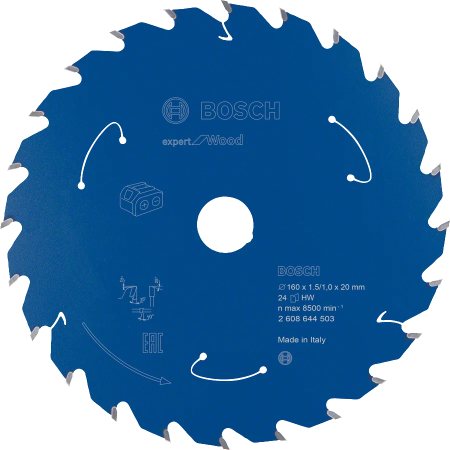 Bosch - Expert for Serisi Ahşap için Akülü Daire Testere Bıçağı 160*20 mm 24 Diş