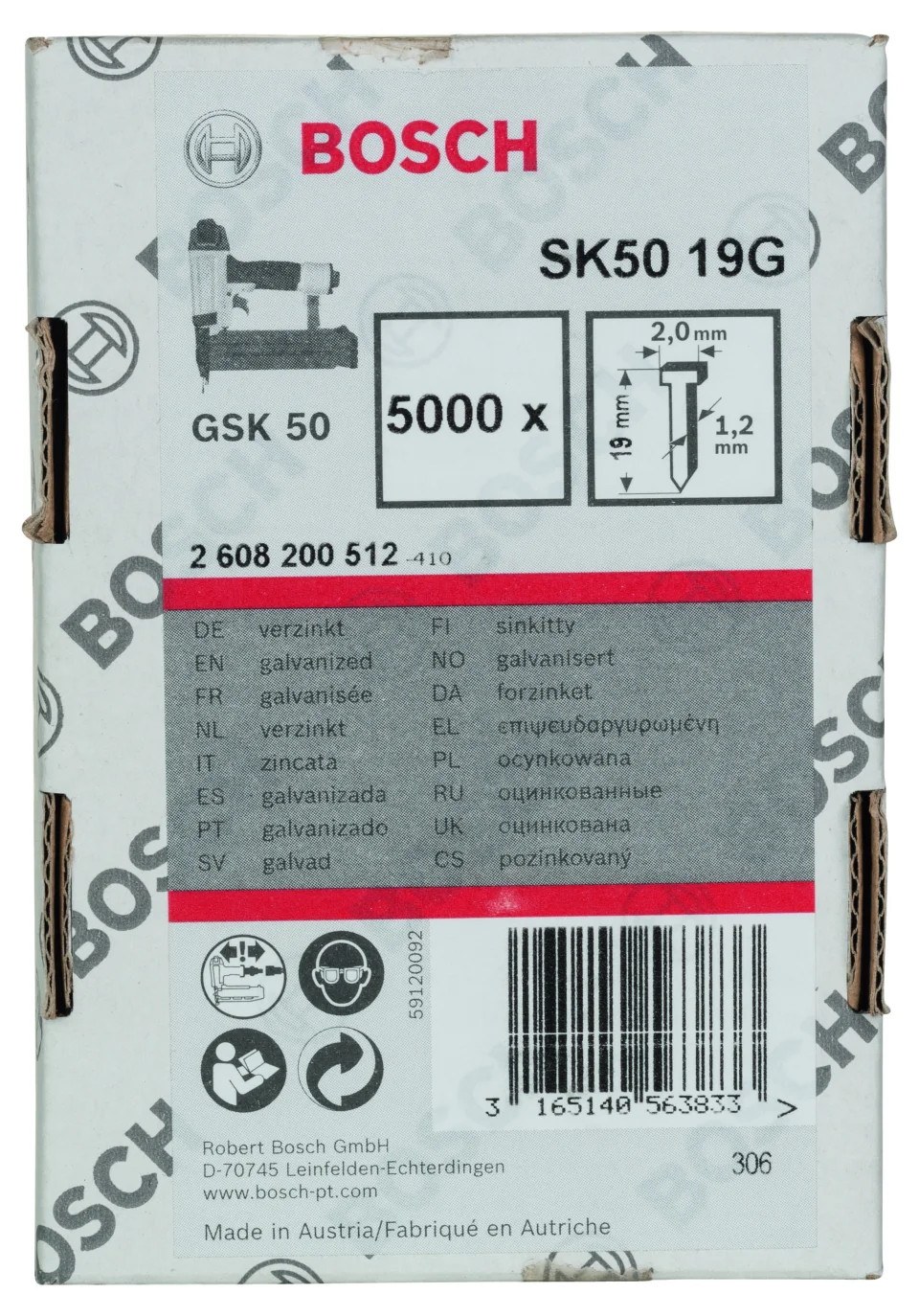 Bosch - GSK 50 Çivisi  19 mm 5000li