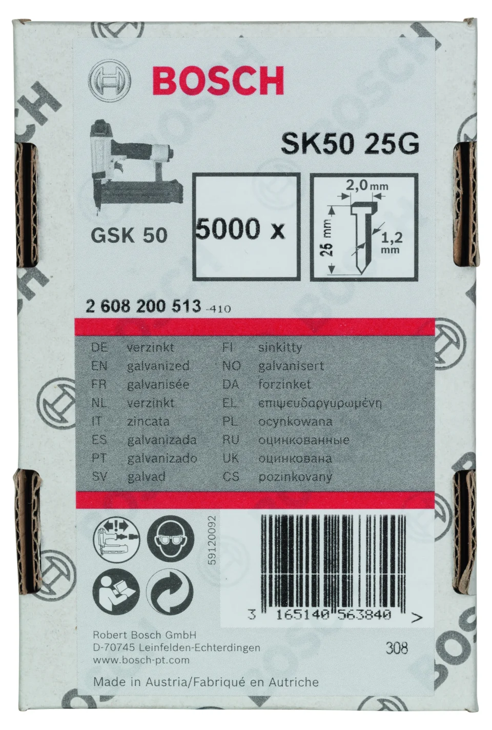 Bosch - GSK 50 Çivisi  25 mm 5000li
