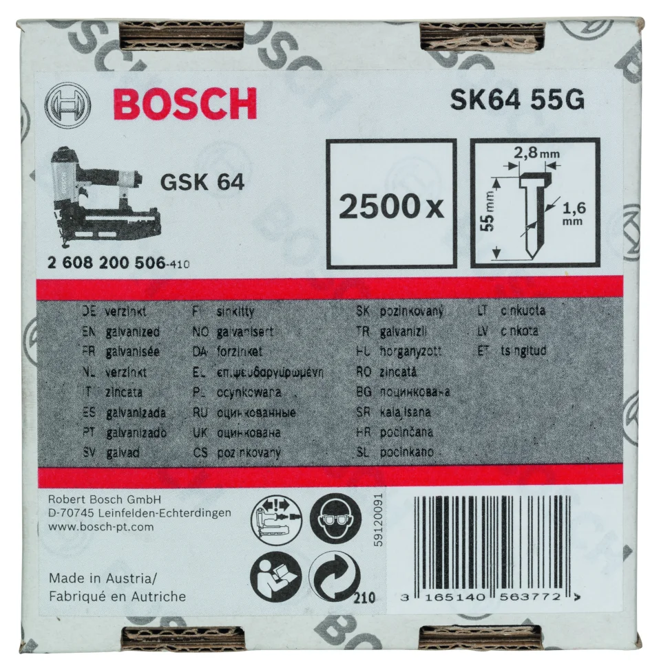 Bosch - GSK 64 Çivisi 55 mm 2500li Galvanizli