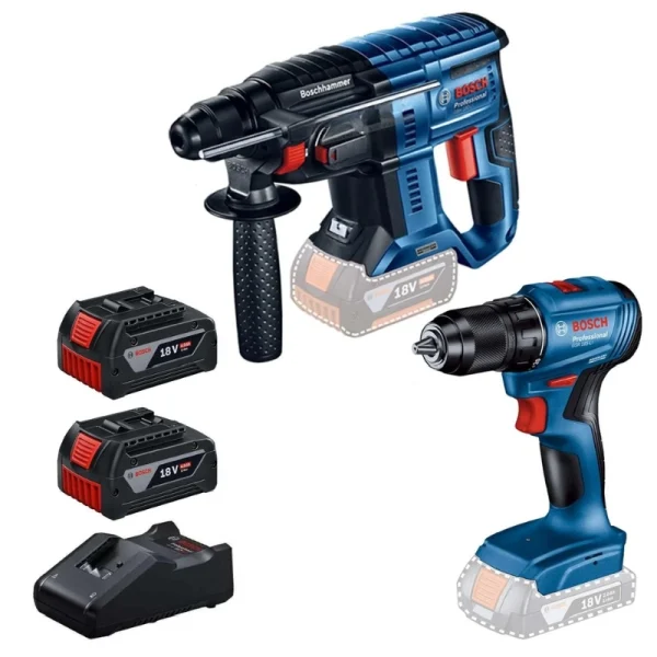 Bosch GBH 180-LI Kırıcı Delici +GSR 185-LI Vidalama Set 2x4.0Ah