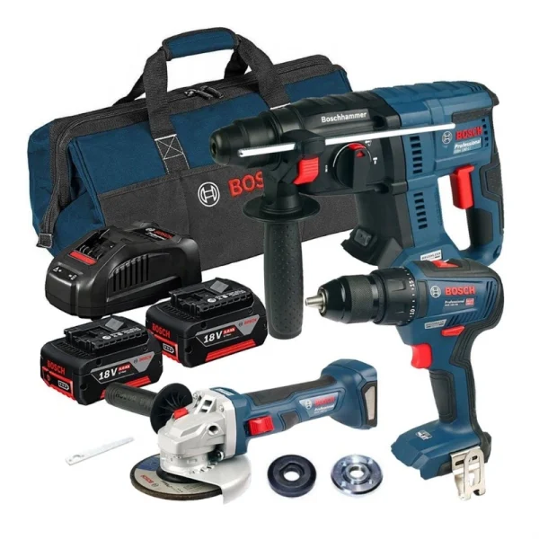 Bosch Gsr 18V-50+Gbh 180+Gws 180 2xGba 18V 3 Lü Set 5.0Ah 18V