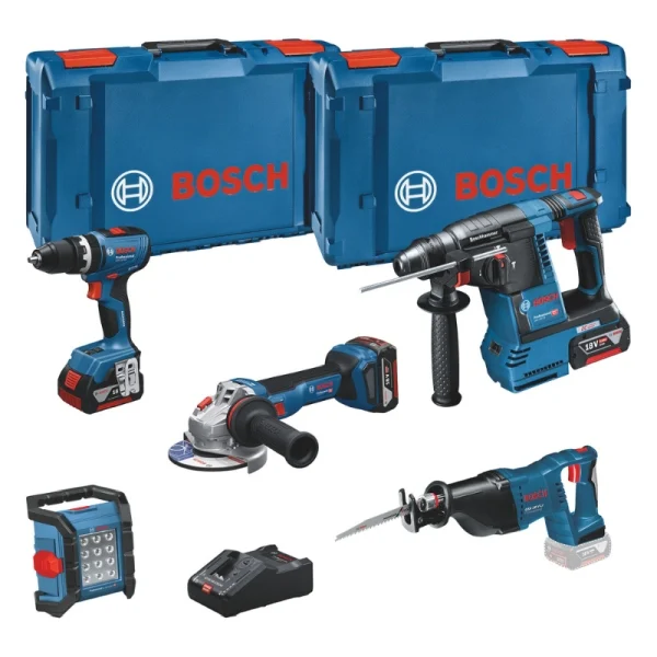 Bosch Professional 18GSB+GBH+GWS+GSA+GLI+3x5+GAL Kombi Seti Akülü